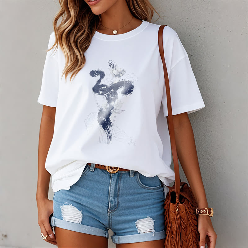 Buddha Stones OM Lotus Flower Background Cotton Tee T-shirt - image 1