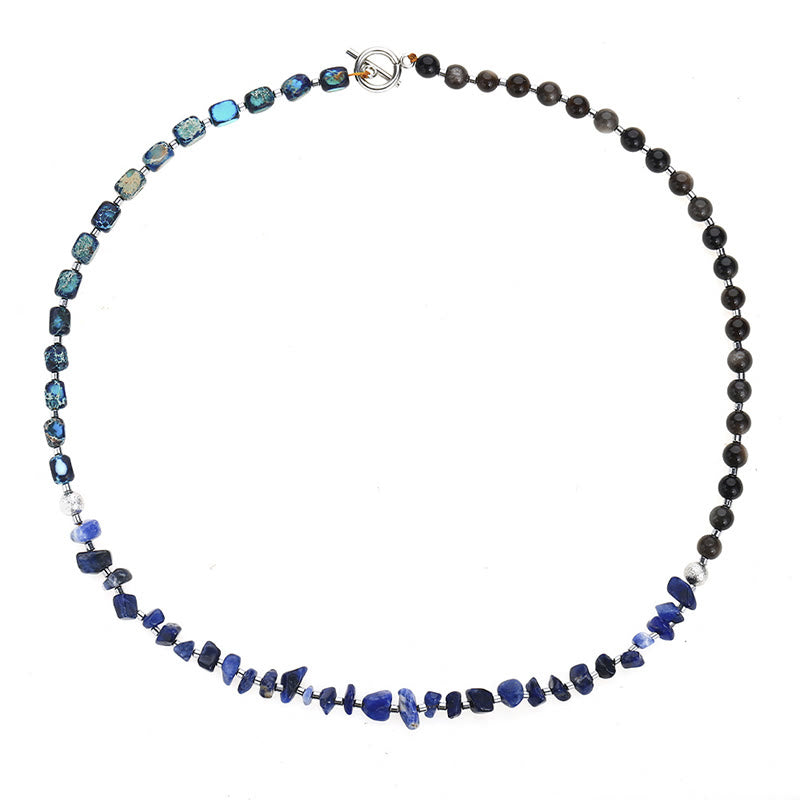 Buddha Stones Emperor Stone Sodalite Gold Sheen Obsidian Balance Triple Wrap Bracelet - image 11