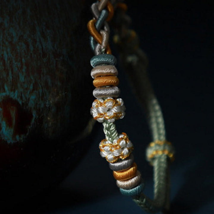 Buddha Stones String Four Srand Peach Blossom Connection Bracelet - image 7