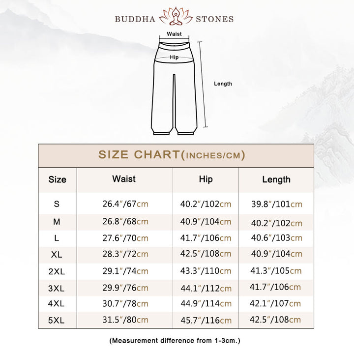 Buddha Stones Flower Leaves Pattern Loose Harem Trousers Women's Yoga Pants - image 3