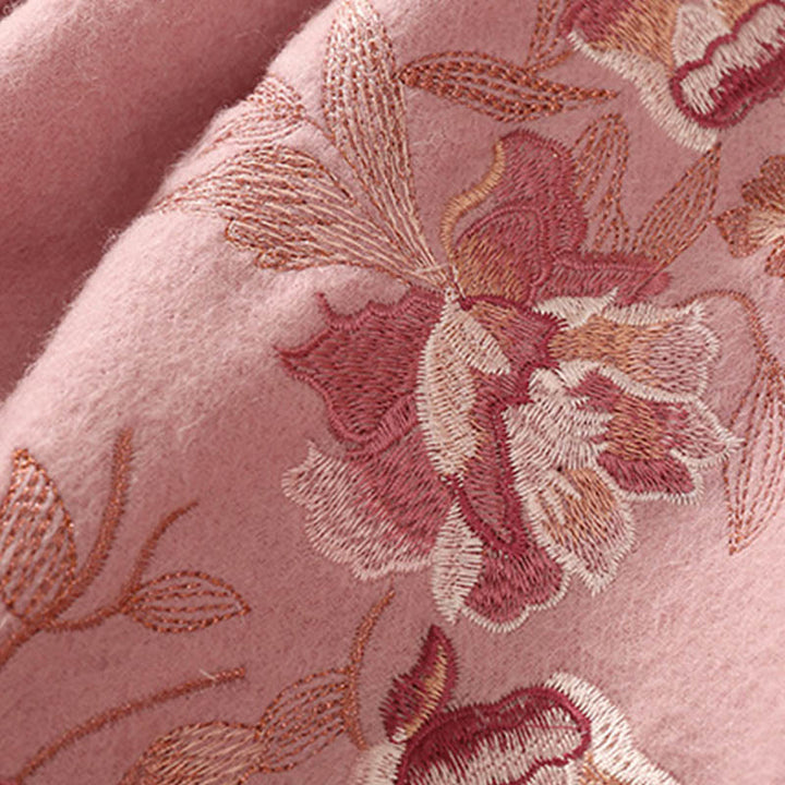 Buddha Stones Wool Shawl Flowers Leaves Embroidery Tassel Winter Cozy Travel Scarf Wrap - image 12