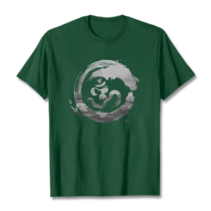 Buddha Stones Om Lotus Cotton Tee T-shirt - ForestGreen - 2XL - image 8