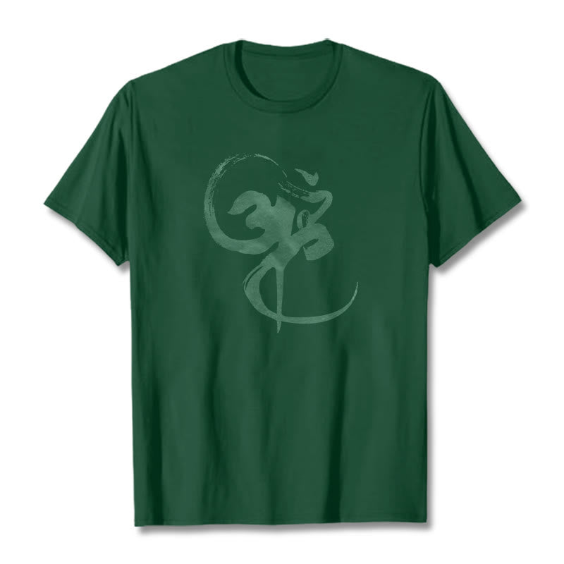 Buddha Stones Om Design Cotton Tee T-shirt - ForestGreen - 2XL - image 8