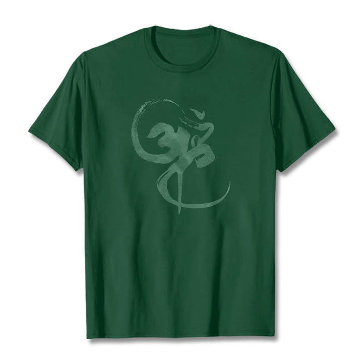 Buddha Stones Om Design Cotton Tee T-shirt - ForestGreen - 2XL - image 8