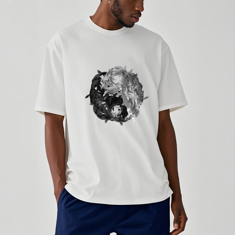 Buddha Stones Yin Yang Koi Fish Combination Cotton Tee T-shirt - image 2