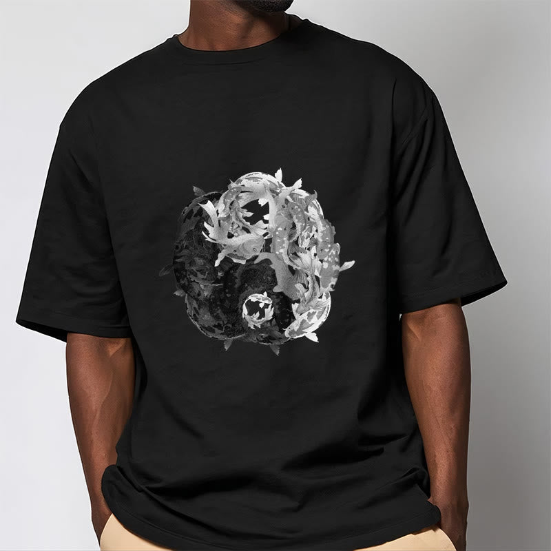 Buddha Stones Yin Yang Koi Fish Combination Cotton Tee T-shirt - image 6
