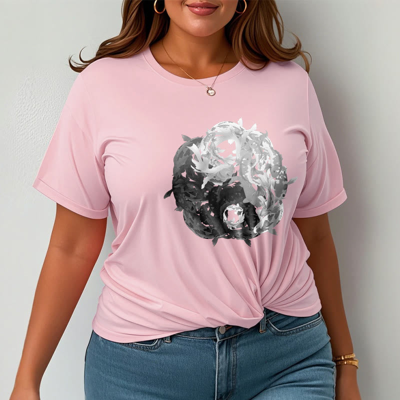 Buddha Stones Yin Yang Koi Fish Combination Cotton Tee T-shirt - image 19