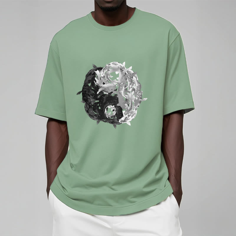 Buddha Stones Yin Yang Koi Fish Combination Cotton Tee T-shirt - image 15