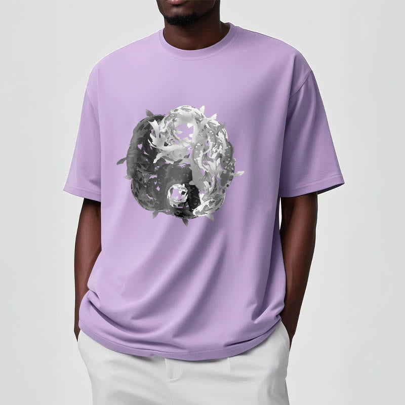 Buddha Stones Yin Yang Koi Fish Combination Cotton Tee T-shirt - image 17