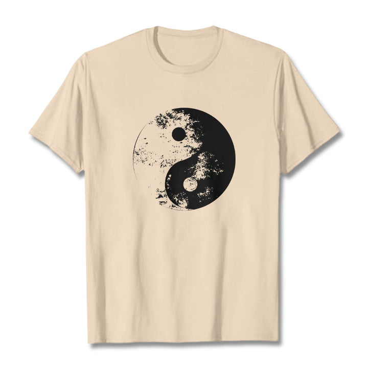 Buddha Stones Yin Yang Tai Chi Pattern Cotton Tee T-shirt - Bisque - 2XL - image 12