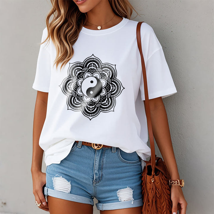 Buddha Stones Mandala Yin Yang Cotton Tee T-shirt - image 13