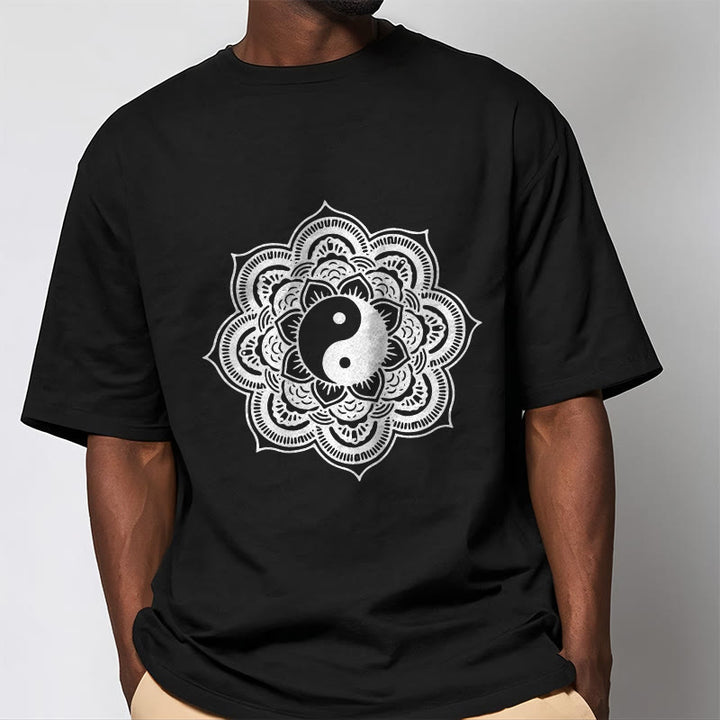 Buddha Stones Mandala Yin Yang Cotton Tee T-shirt - image 6
