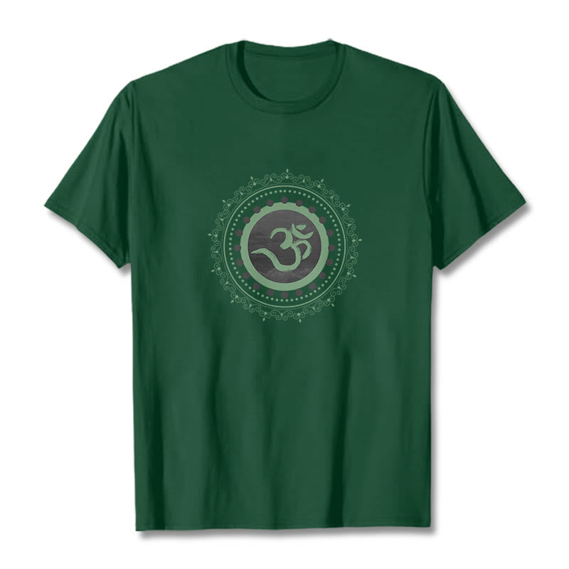 Buddha Stones Om Mandala Pattern Cotton Tee T-shirt - ForestGreen - 2XL - image 16