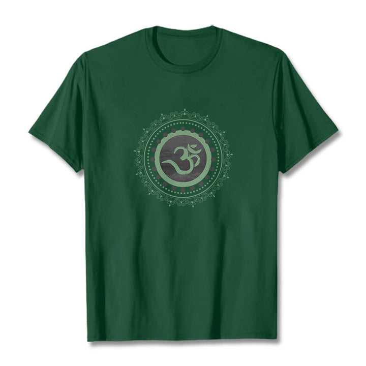 Buddha Stones Om Mandala Pattern Cotton Tee T-shirt - ForestGreen - 2XL - image 16