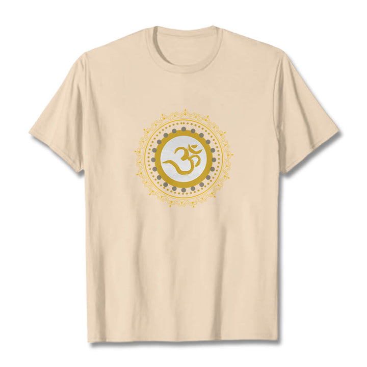 Buddha Stones Om Mandala Pattern Cotton Tee T-shirt - Bisque - 2XL - image 13