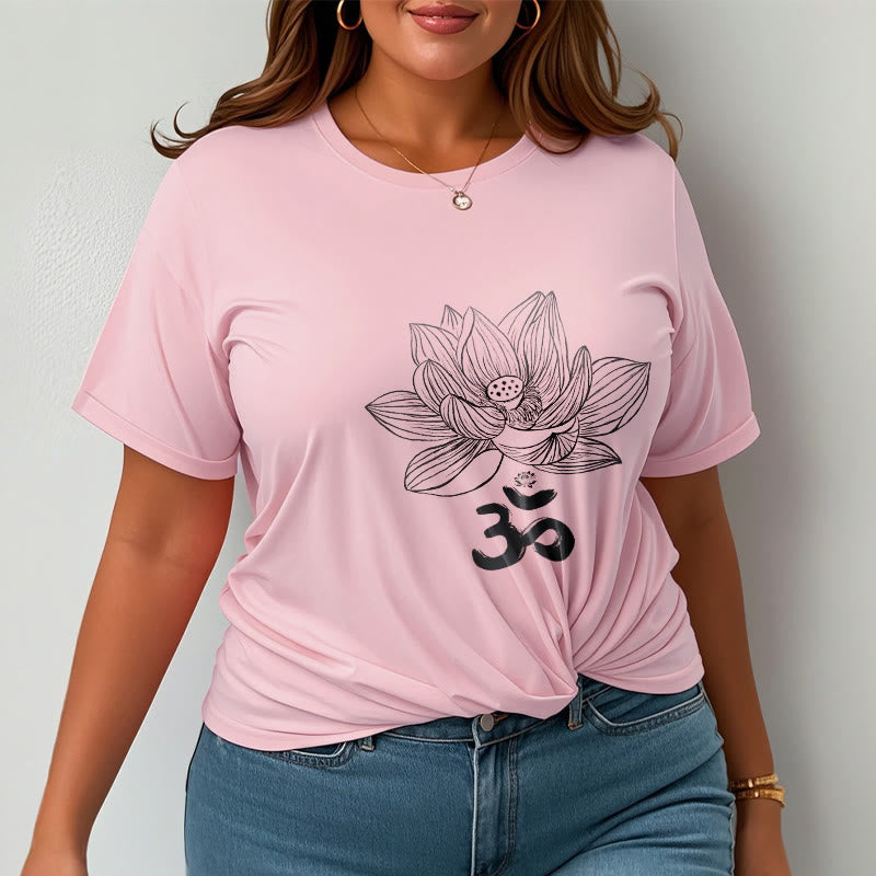 Buddha Stones Om Lotus Sketch Cotton Tee T-shirt - image 15