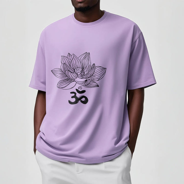 Buddha Stones Om Lotus Sketch Cotton Tee T-shirt - image 17