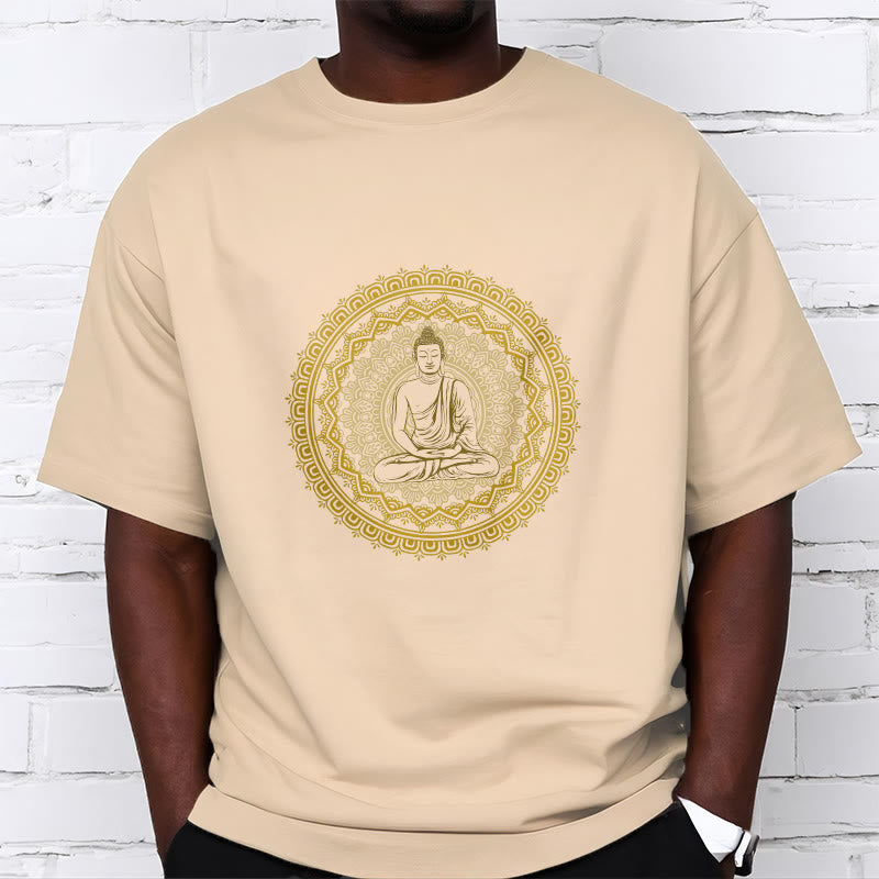 Buddha Stones Mandala Buddha Cotton Tee T-shirt - image 1