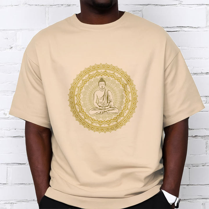 Buddha Stones Mandala Buddha Cotton Tee T-shirt - image 1