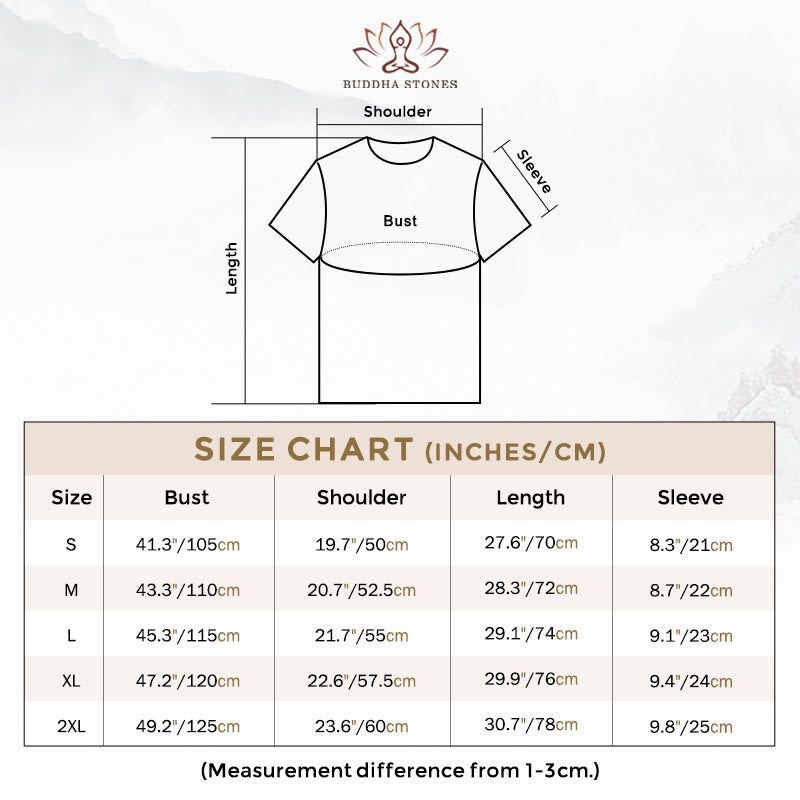 Buddha Stones OM Mantra Character Sanskrit Cotton Tee T-shirt - image 3