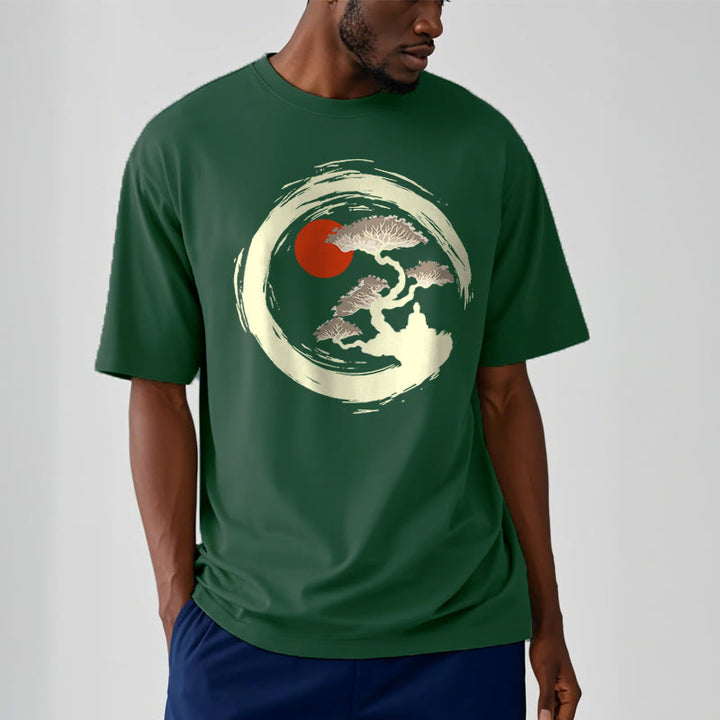 Buddha Stones Red Sun Pine Zen Circle Meditation Buddha Tee T-shirt - image 11