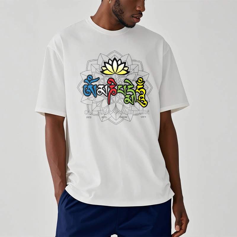 Buddha Stones Om Mani Padme Hum Lotus Tee T-shirt - image 9