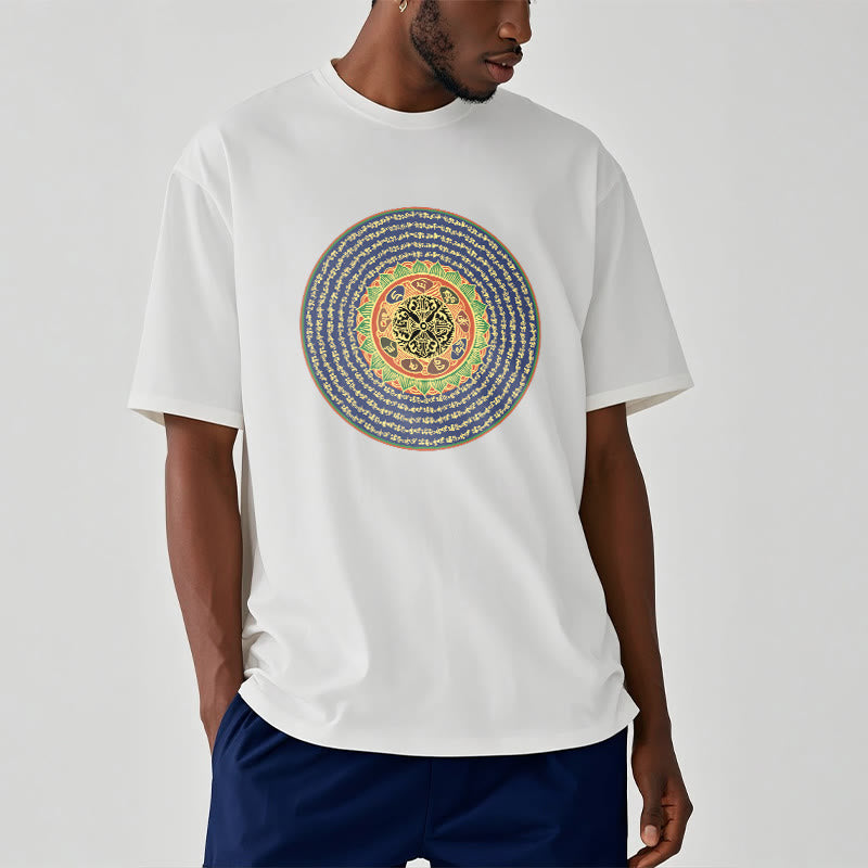 Buddha Stones 108 Om Mani Padme Hum Mantra Sanskrit Tee T-shirt - image 4