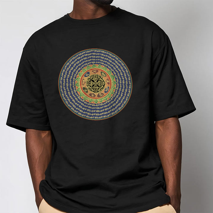 Buddha Stones 108 Om Mani Padme Hum Mantra Sanskrit Tee T-shirt - image 7