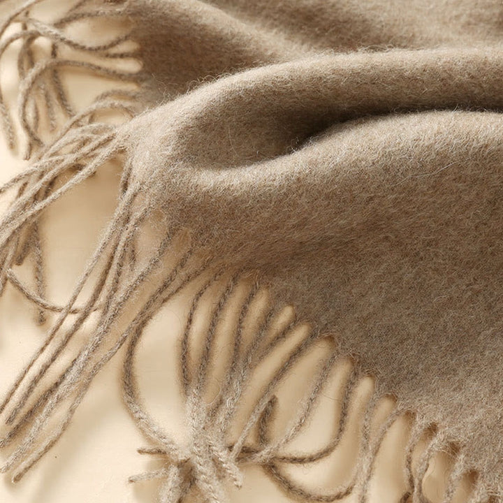 Buddha Stones Wool Shawl White Orange Flower Embroidery Tassel Winter Cozy Travel Scarf Wrap - image 7