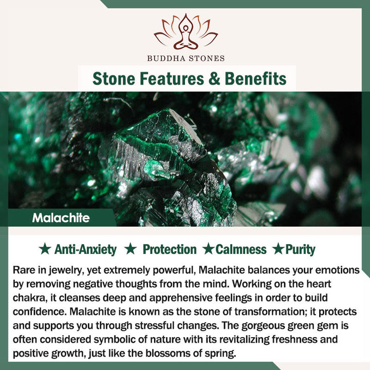 Buddha Stones Malachite Black Tourmaline Purity Bracelet - image 10