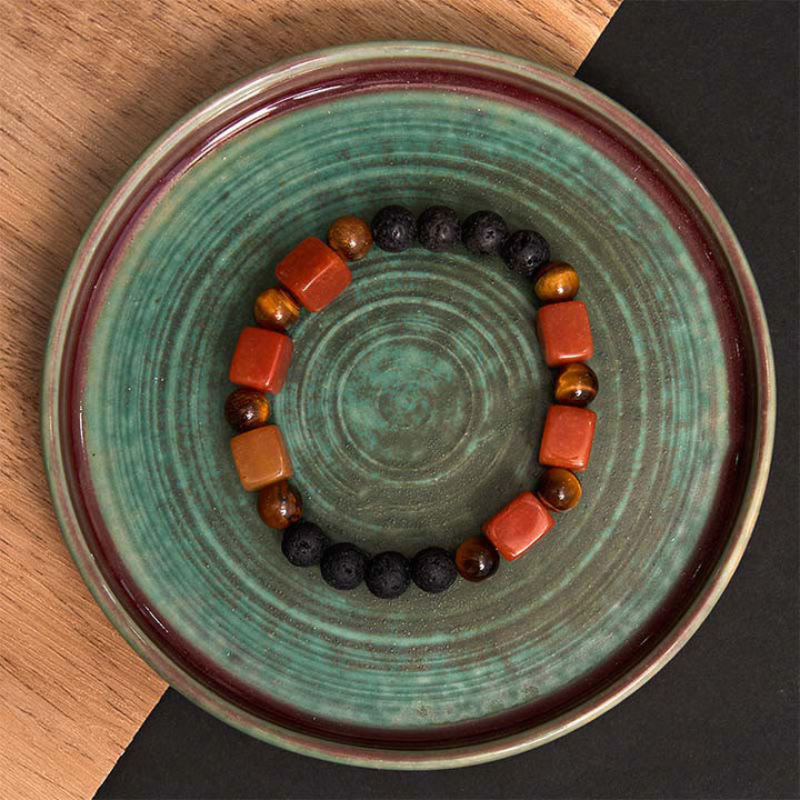 Buddha Stones Various Crystals Cube Amethyst Lava Rock Support Bracelet - image 57