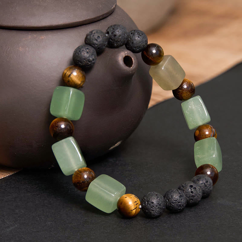 Buddha Stones Various Crystals Cube Amethyst Lava Rock Support Bracelet - image 21