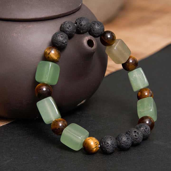 Buddha Stones Various Crystals Cube Amethyst Lava Rock Support Bracelet - image 21