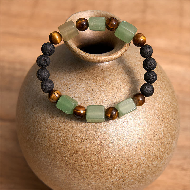 Buddha Stones Various Crystals Cube Amethyst Lava Rock Support Bracelet - image 23