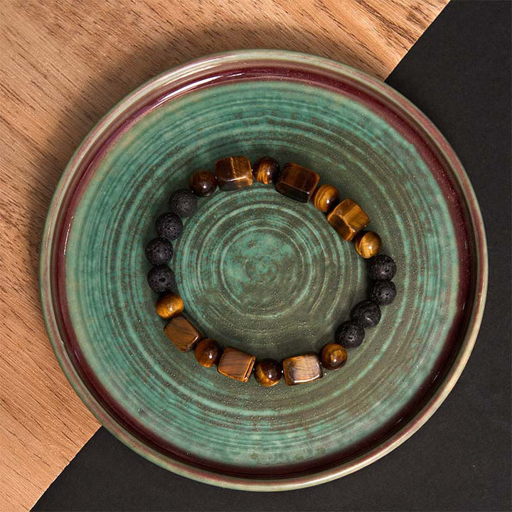 Buddha Stones Various Crystals Cube Amethyst Lava Rock Support Bracelet - image 16