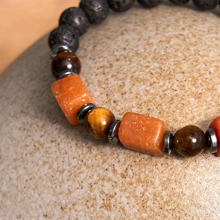 Buddha Stones Various Crystals Cube Amethyst Lava Rock Support Bracelet - image 53