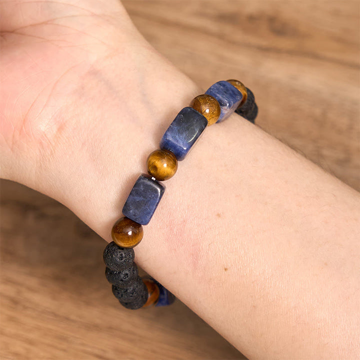 Buddha Stones Various Crystals Lava Rock Calm Bracelet - image 40