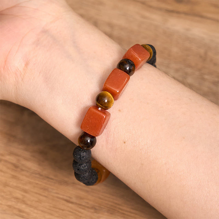 Buddha Stones Various Crystals Lava Rock Calm Bracelet - image 49