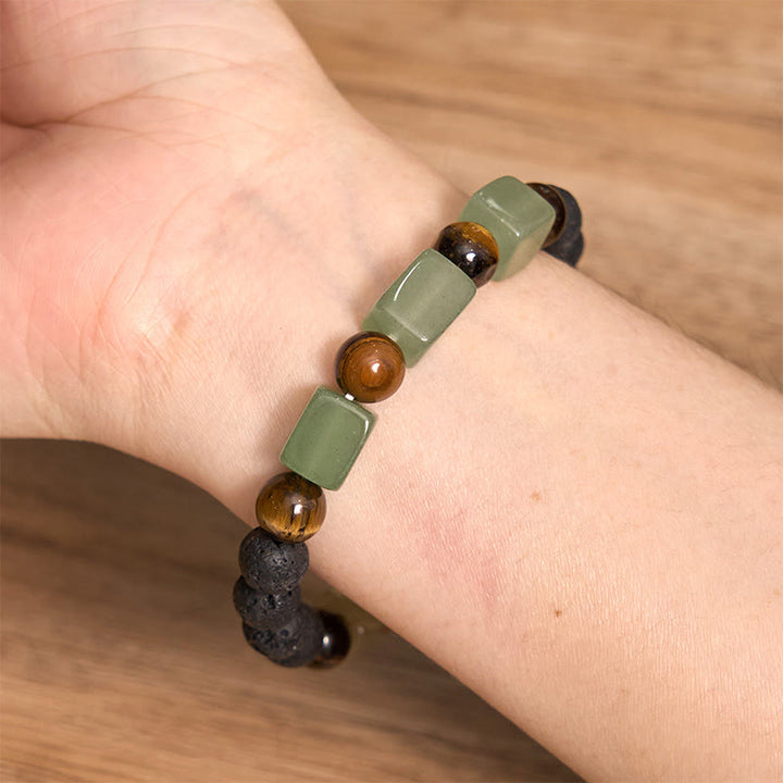 Buddha Stones Various Crystals Lava Rock Calm Bracelet - image 22