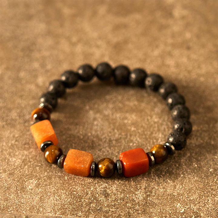 Buddha Stones Various Crystals Lava Rock Calm Bracelet - image 48
