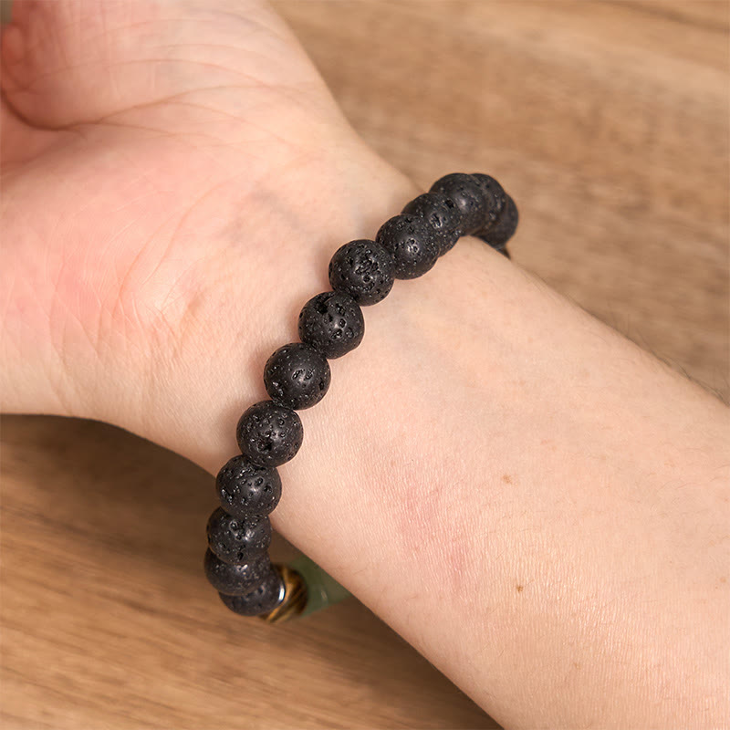 Buddha Stones Various Crystals Lava Rock Calm Bracelet - image 23
