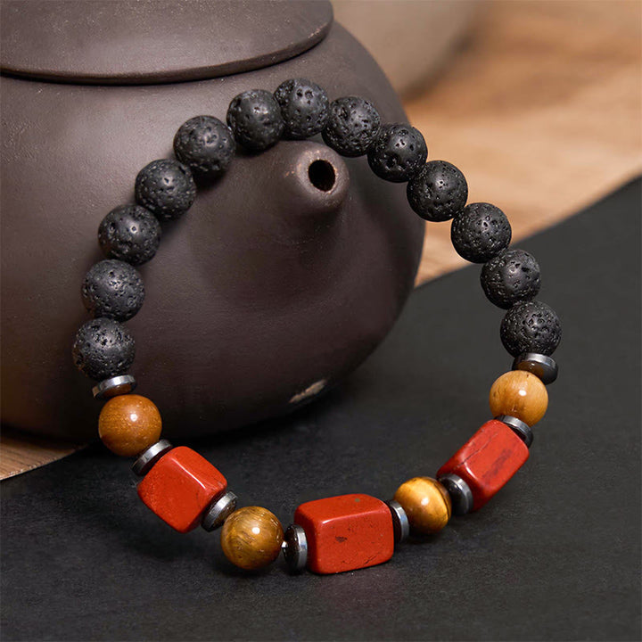 Buddha Stones Various Crystals Lava Rock Calm Bracelet - image 29