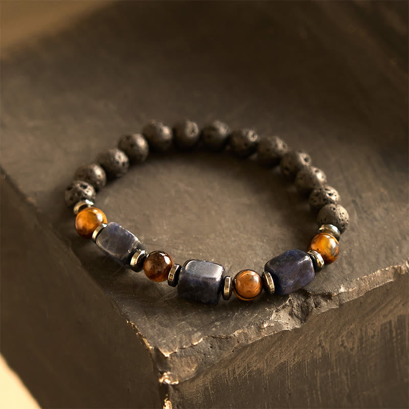 Buddha Stones Various Crystals Lava Rock Calm Bracelet - Sodalite(Wrist Circumference: 14-16cm) - image 36