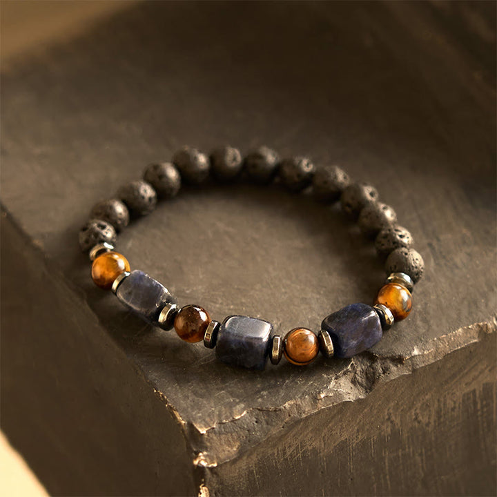 Buddha Stones Various Crystals Lava Rock Calm Bracelet - Sodalite(Wrist Circumference: 14-16cm) - image 36