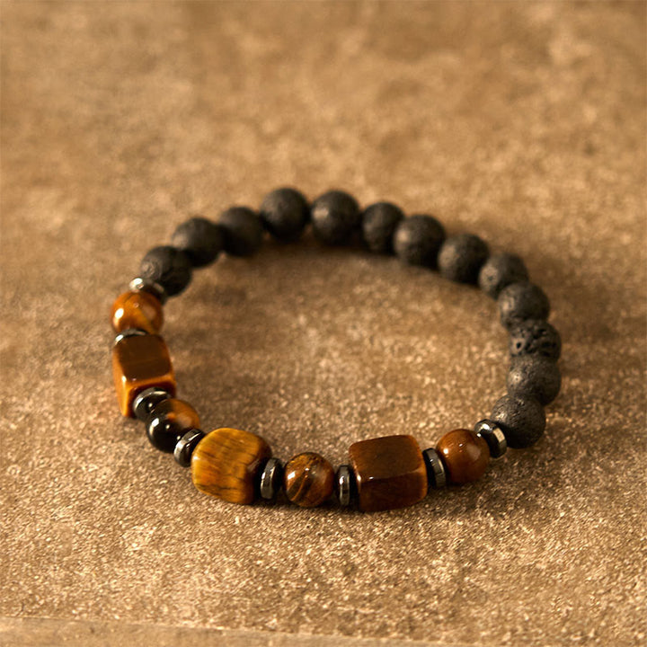 Buddha Stones Various Crystals Lava Rock Calm Bracelet - image 11
