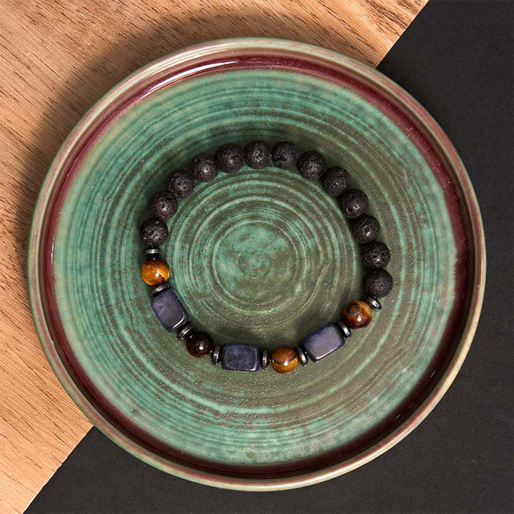 Buddha Stones Various Crystals Lava Rock Calm Bracelet - image 41