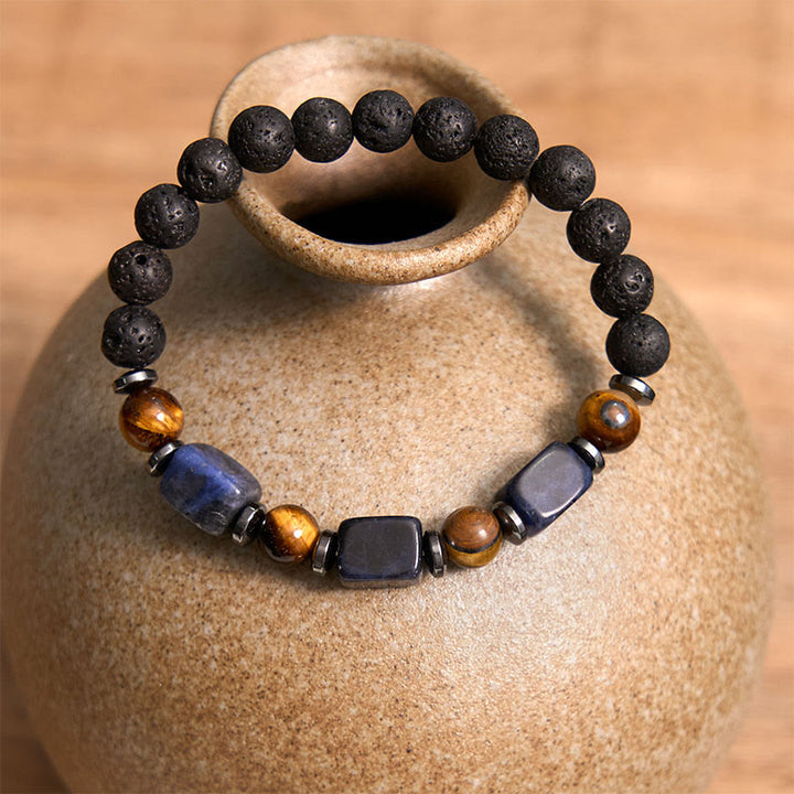 Buddha Stones Various Crystals Lava Rock Calm Bracelet - image 38