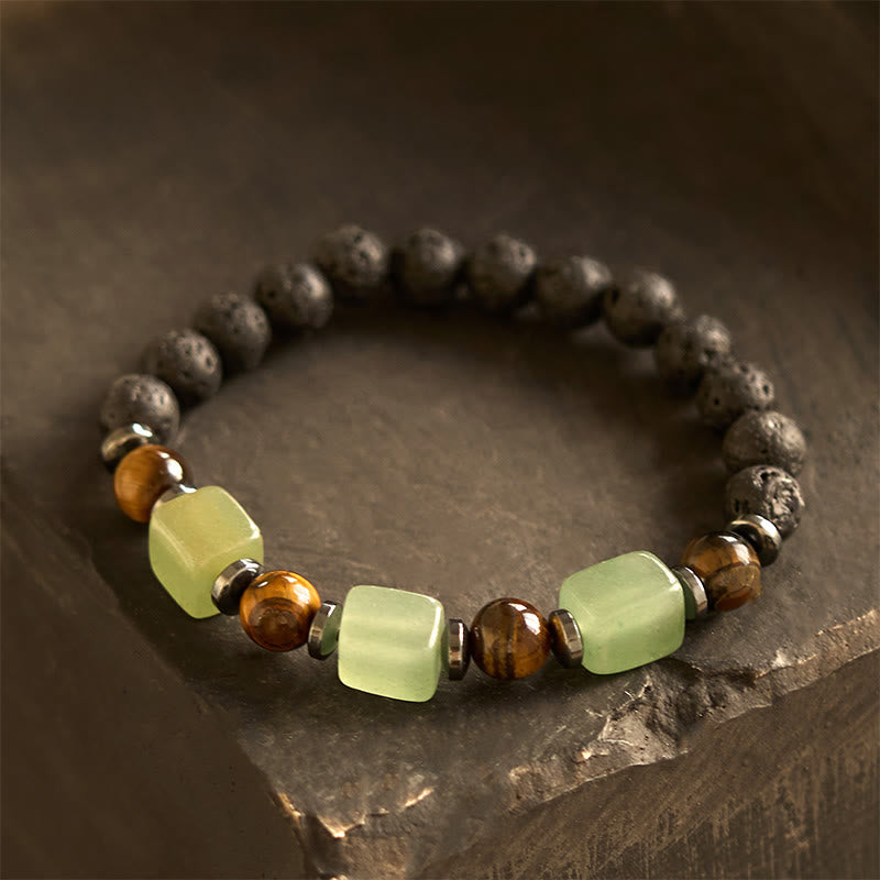 Buddha Stones Various Crystals Lava Rock Calm Bracelet - Green Aventurine(Wrist Circumference: 14-16cm) - image 18