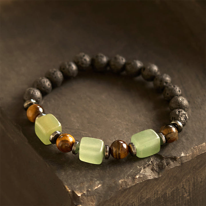 Buddha Stones Various Crystals Lava Rock Calm Bracelet - Green Aventurine(Wrist Circumference: 14-16cm) - image 18