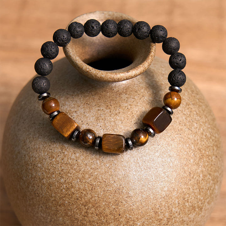 Buddha Stones Various Crystals Lava Rock Calm Bracelet - image 10